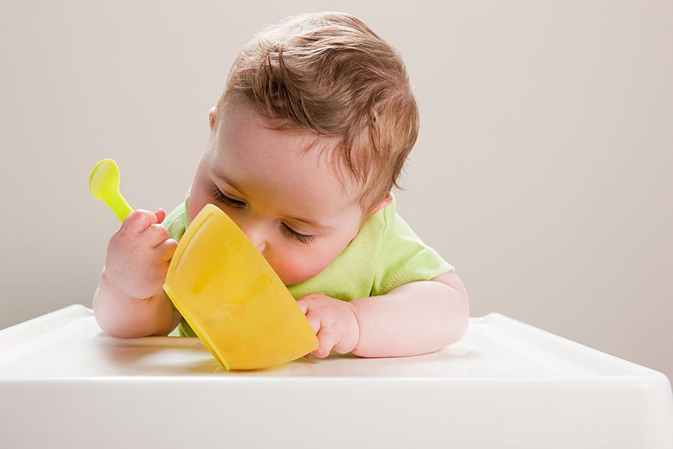 Child, Toddler, Baby, Yellow, Play, Food, Eating, 