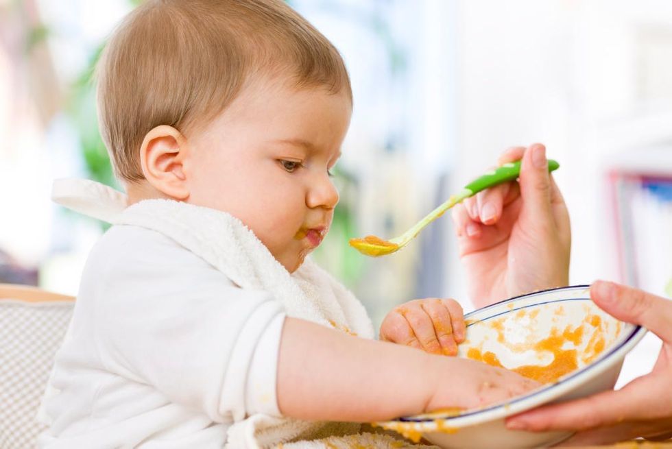 Child, Eating, Toddler, Baby playing with food, Baby, Baby food, Meal, Food, Comfort food, Dish, 