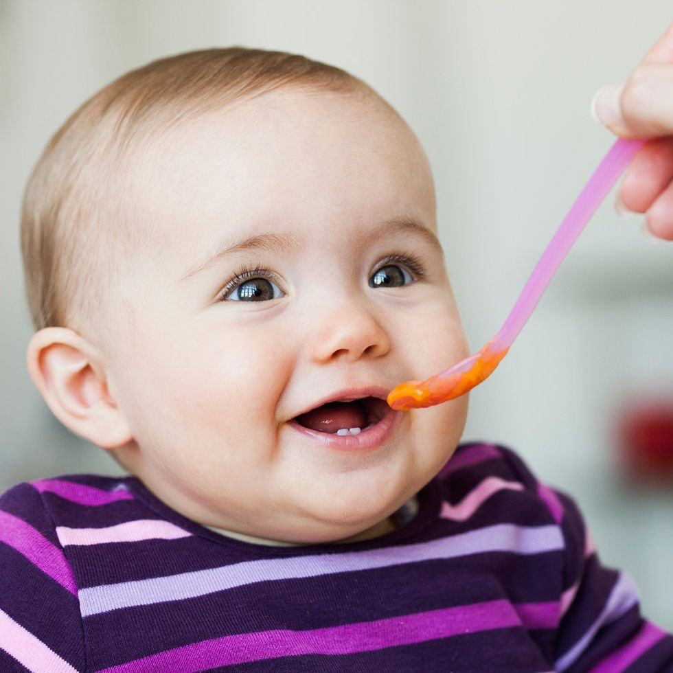 Child, Face, Baby, Toddler, Facial expression, Skin, Baby playing with food, Nose, Head, Lip, 