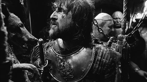 Facial hair, Armour, Chest, Beard, Monochrome, History, Breastplate, Viking, Monochrome photography, Middle ages, 