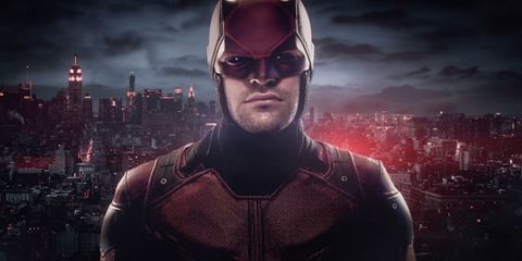 Fictional character, Superhero, Cityscape, Hero, Action film, Leather, Movie, Digital compositing, Costume, Portrait photography, 
