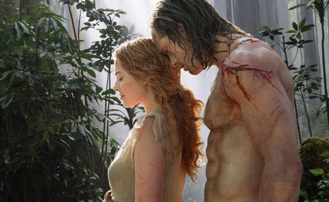 margot robbie and alexander skarsgard in the legend of tarzan