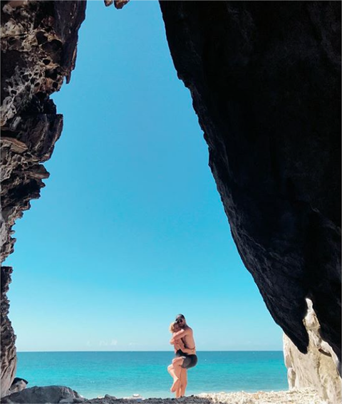 Photograph, Blue, Sea, Rock, Azure, Formation, Sea cave, Coastal and oceanic landforms, Sky, Ocean, 