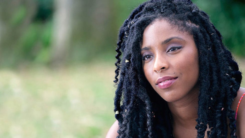 Hair, Face, Hairstyle, Black hair, Eyebrow, Beauty, Lip, Skin, Dreadlocks, Long hair, 