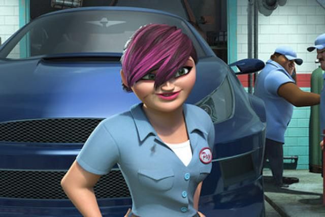 style, grille, hood, automotive exterior, cap, animation, fictional character, animated cartoon, wig, violet,