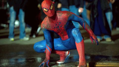 Spider-man, Superhero, Electric blue, Carmine, Fictional character, Cobalt blue, Thigh, Hero, Costume, Flesh, 