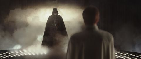 Darth vader, Photograph, Standing, Atmospheric phenomenon, Interaction, Fictional character, Temple, Darkness, Grey, Cloak, 