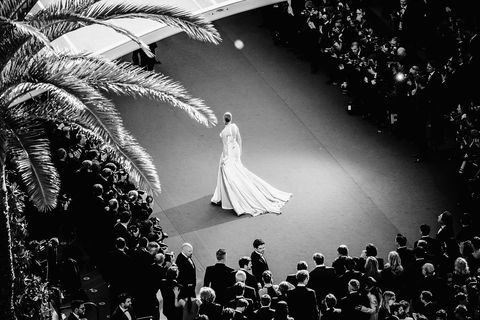 Monochrome, Monochrome photography, Black-and-white, Stage, Crowd, Theatre, Arecales, Palm tree, Audience, Gown, 