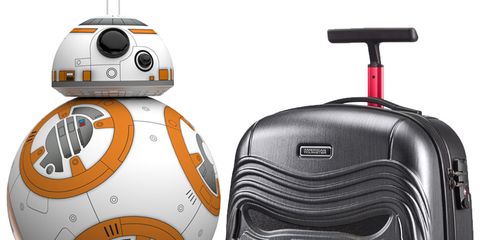 Product, Orange, Yoda, Toy, Grey, Baggage, Fictional character, Plastic, Suitcase, Rolling, 