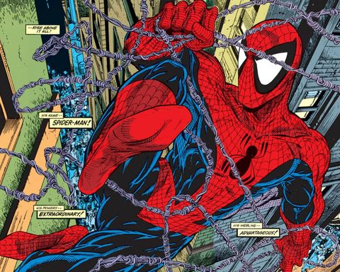 Spider-man, Red, Fictional character, Carmine, Art, Superhero, Electric blue, Fiction, Illustration, Hero, 