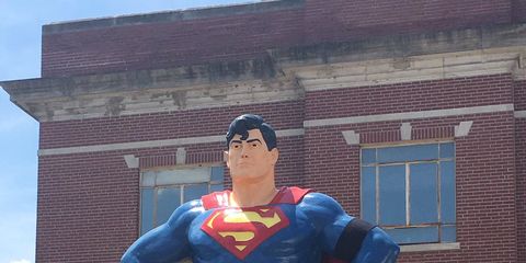 Window, Fictional character, Superhero, Hero, Superman, Carmine, Costume, Electric blue, Brick, Cobalt blue, 