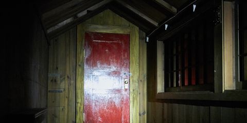 Red, Light, Door, Wall, House, Room, Architecture, Wood, Window, Line, 