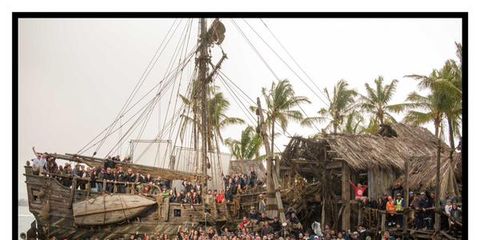 People, Crowd, Community, Watercraft, Thatching, Boat, Village, Water transportation, Palm tree, Arecales, 