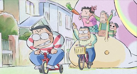 mode of transport, interaction, cartoon, animation, art, animated cartoon, illustration, paint, bicycle, fictional character,