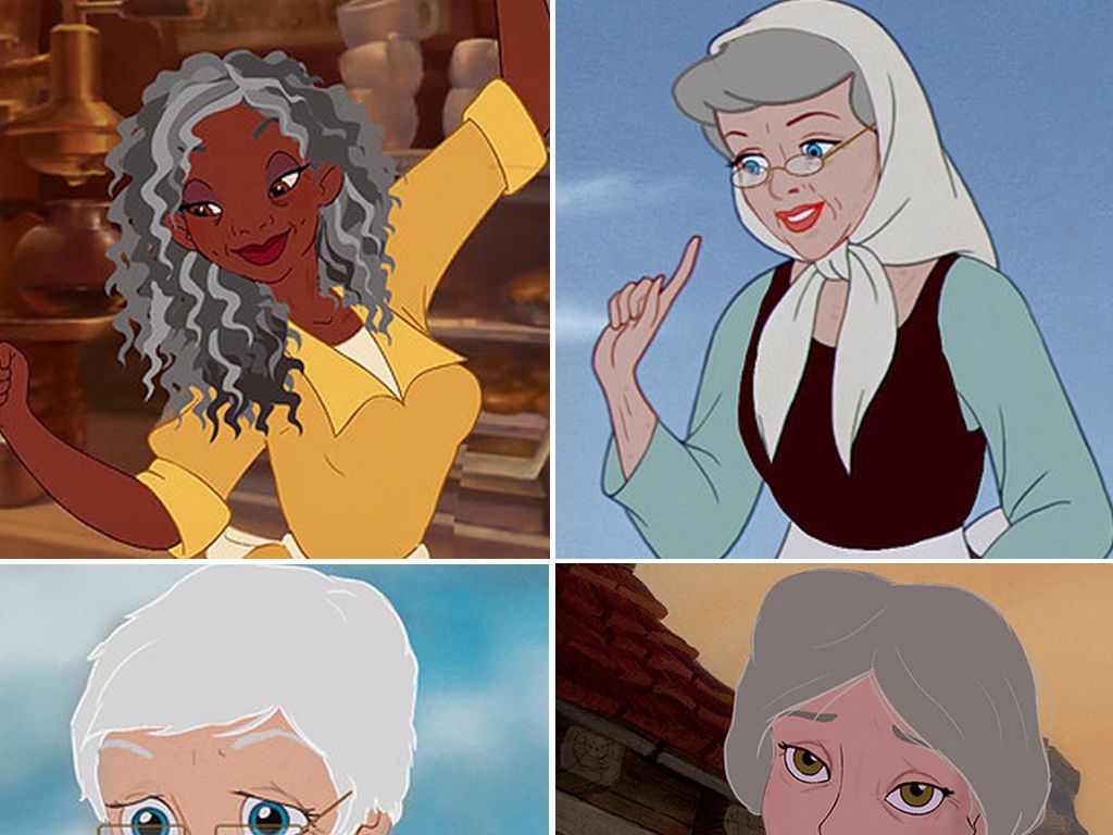Las princesas Disney en la vejez