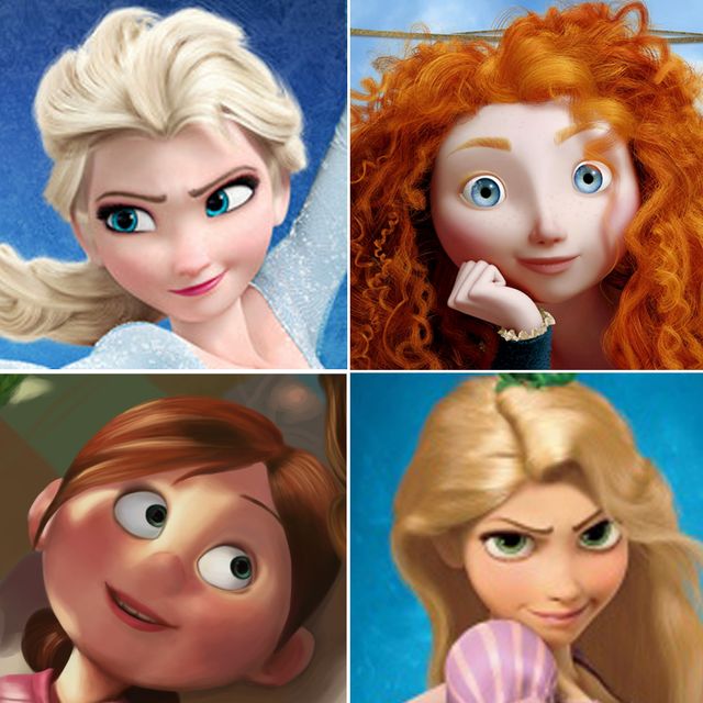 collage de personajes de disney