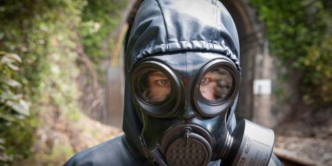Gas mask, Mask, Personal protective equipment, Clothing, Costume, Headgear, 