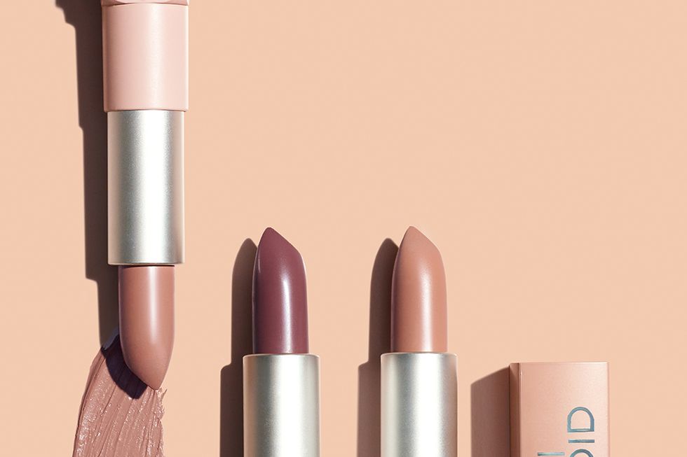 Lipstick, Product, Pink, Cosmetics, Skin, Beauty, Lip, Brown, Beige, Nose, 