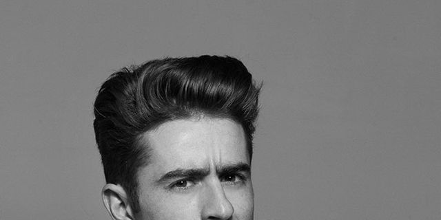 Ear, Hairstyle, Style, Quiff, Pompadour, Mohawk hairstyle, Eyelash, Monochrome, Personal grooming, Black-and-white, 