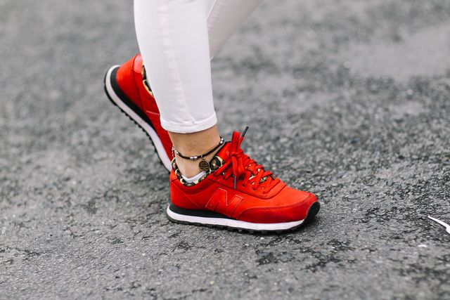 Footwear, Human leg, Red, White, Style, Orange, Carmine, Fashion, Black, Athletic shoe, 