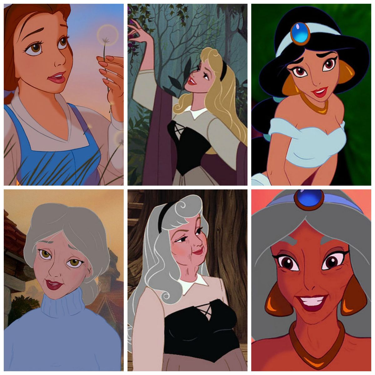 Cómo serán las princesas Disney cuando cumplan 80 años?
