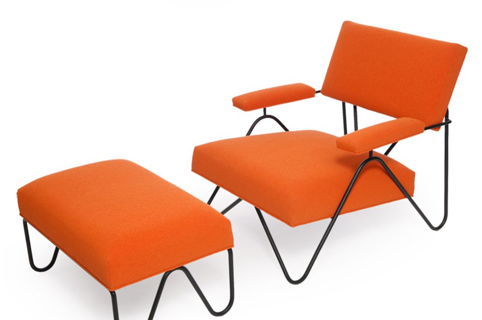 Furniture, Chair, Orange, Outdoor furniture, Armrest, Table, Comfort, 