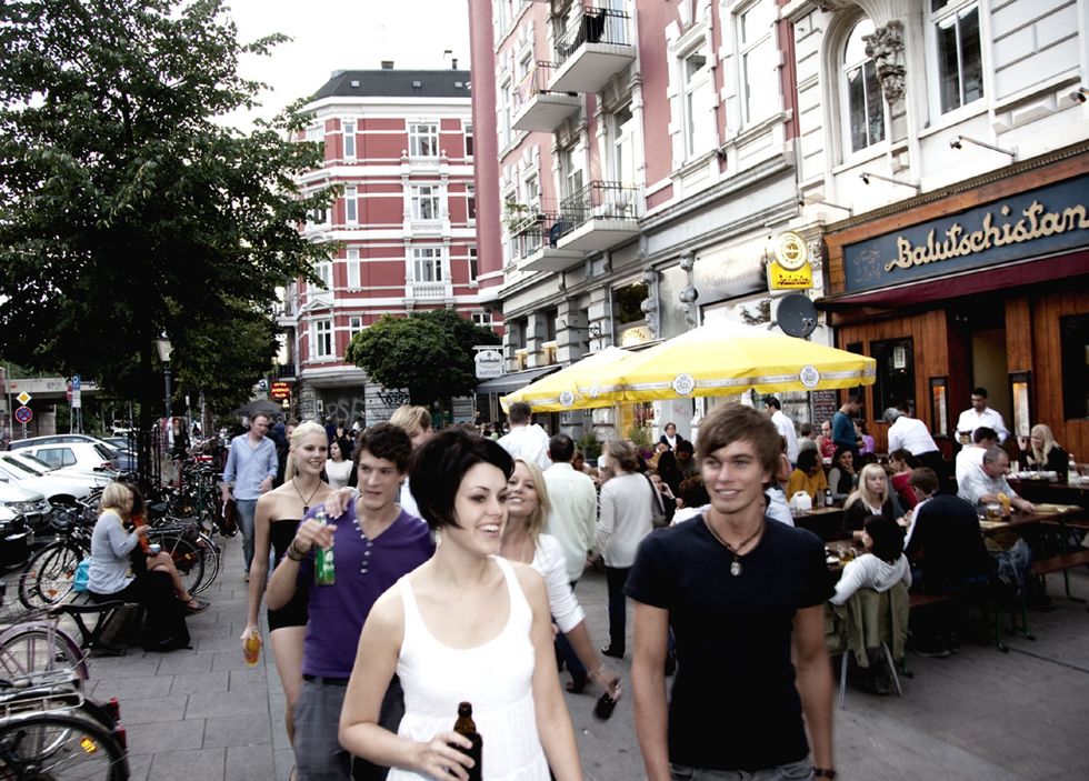 Public space, Town, Pedestrian, Street, Crowd, Event, City, Marketplace, Tourism, Building, 