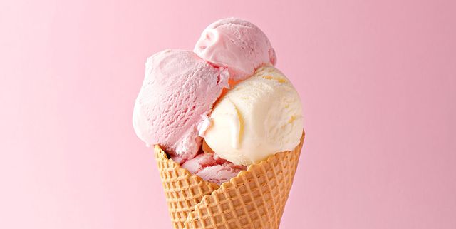 Ice cream cone, Frozen dessert, Food, Ice cream, Soft Serve Ice Creams, Dessert, Pink, Gelato, Vanilla, Sorbetes, 