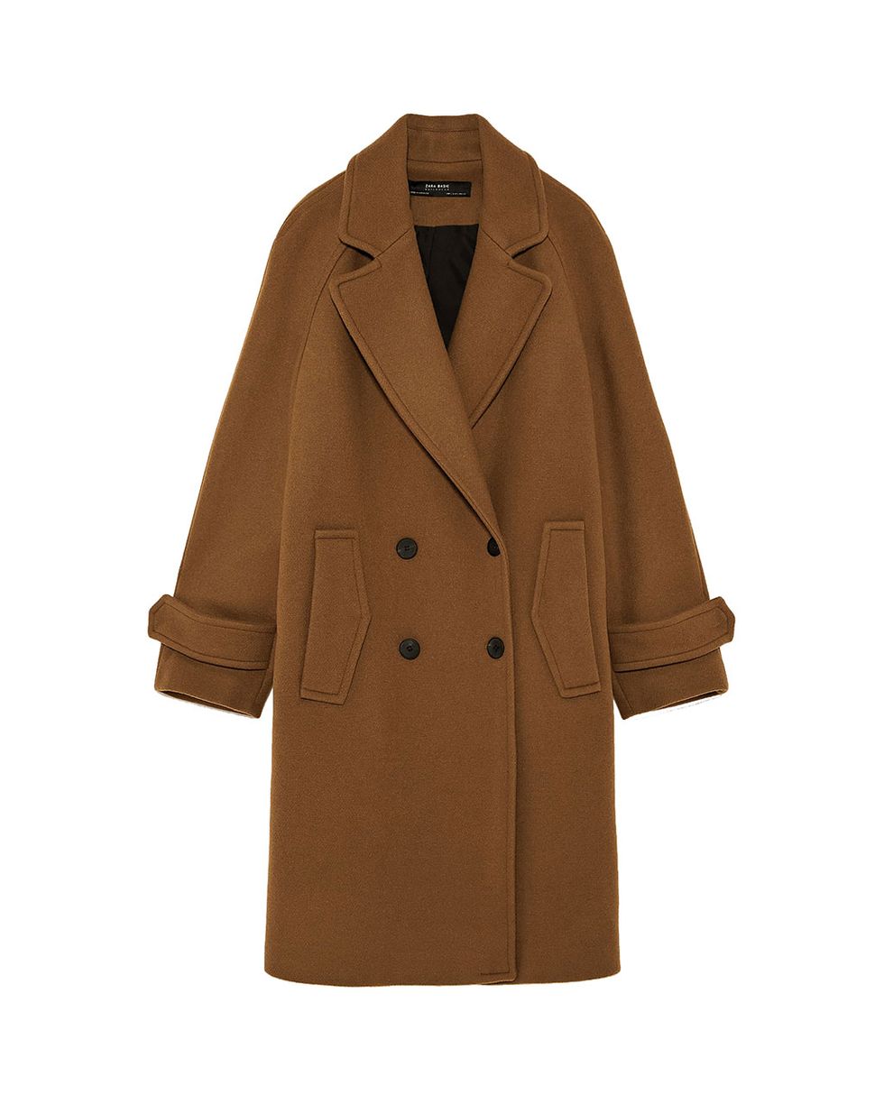 Clothing, Coat, Outerwear, Overcoat, Trench coat, Sleeve, Tan, Beige, Brown, Collar, 