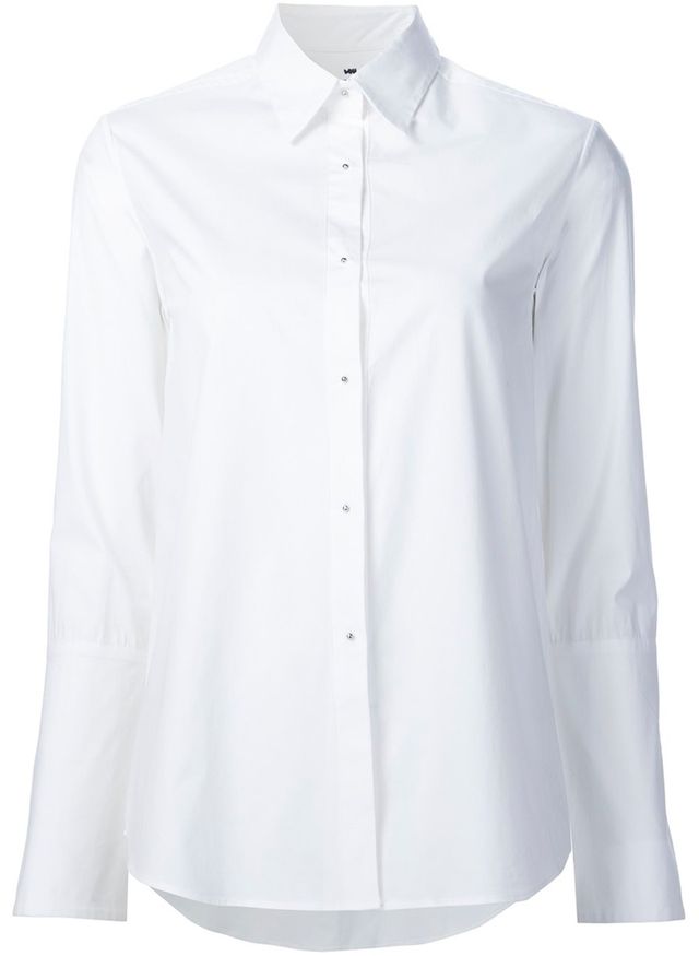 Clothing, White, Collar, Sleeve, Shirt, Button, Dress shirt, Outerwear, Top, Blouse, 