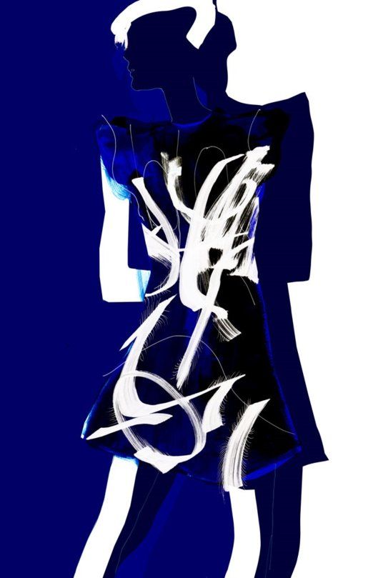 Electric blue, Cobalt blue, Graphics, Animation, Artwork, Costume design, Painting, Drawing, 