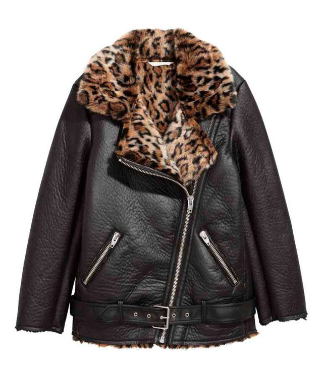 Clothing, Jacket, Outerwear, Leather, Fur, Leather jacket, Sleeve, Fur clothing, Brown, Collar, 