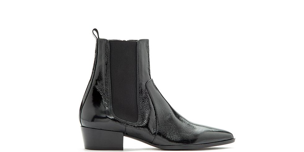 Boot, Black, Leather, Fashion design, Silver, Synthetic rubber, 