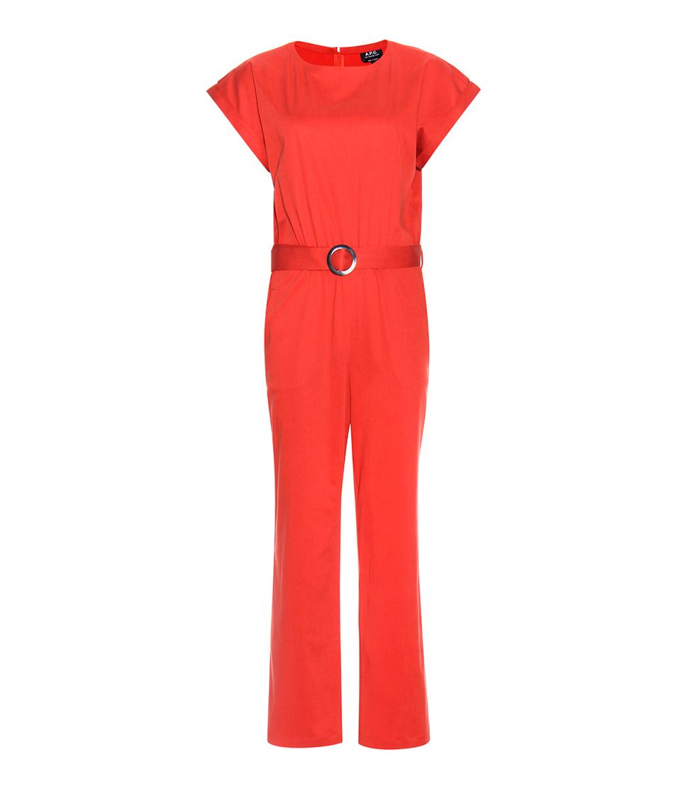 Clothing, Red, Sleeve, Standing, Trousers, Dress, Outerwear, Overall, One-piece garment, Uniform, 