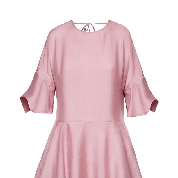 Clothing, Pink, Dress, Sleeve, Ruffle, Day dress, Cocktail dress, Textile, Magenta, Outerwear, 