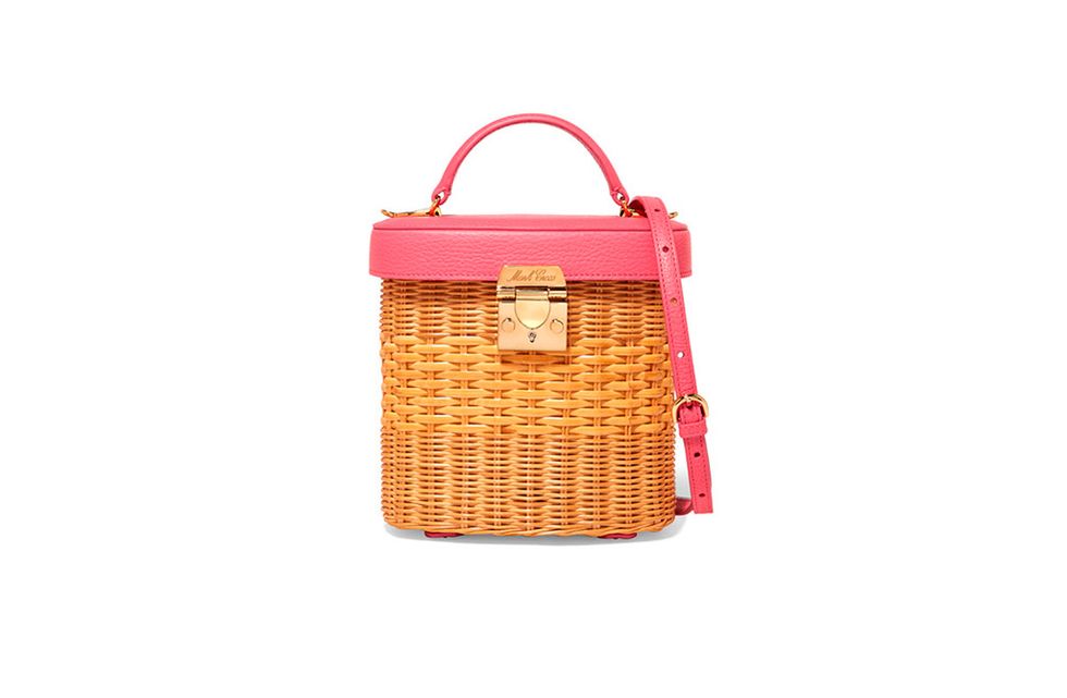 Handbag, Bag, Orange, Fashion accessory, Material property, Wicker, 