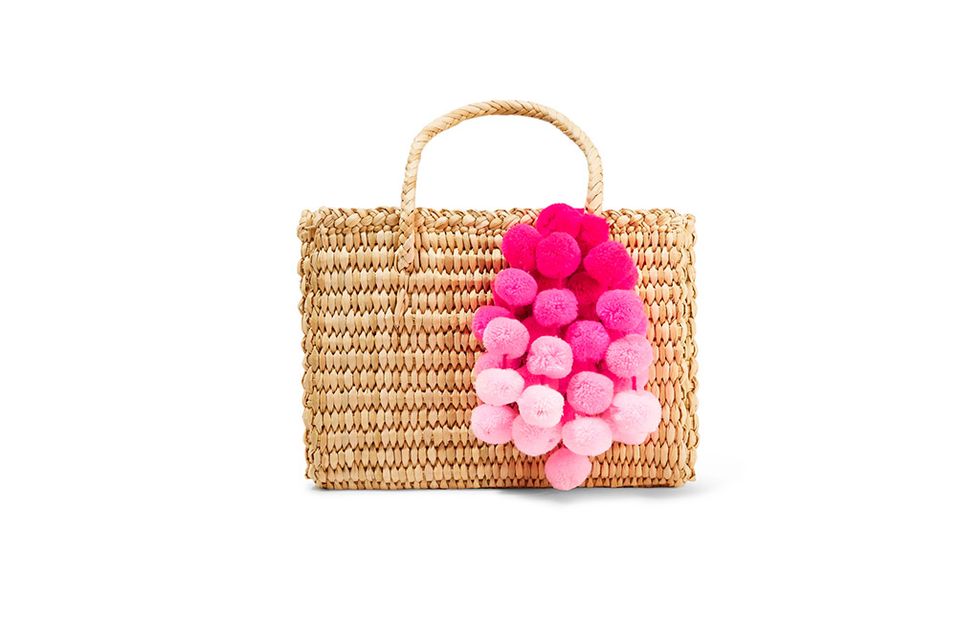 Bag, Handbag, Pink, Fashion accessory, Magenta, Petal, Plant, Wicker, Hydrangea, 