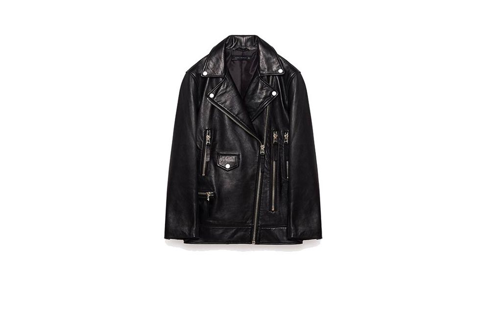 Jacket, Coat, Sleeve, Collar, Textile, Outerwear, Leather jacket, Black, Leather, Zipper, 