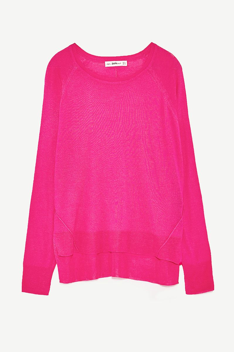 Clothing, Pink, Sleeve, Magenta, Outerwear, Blouse, Neck, Sweater, T-shirt, Top, 