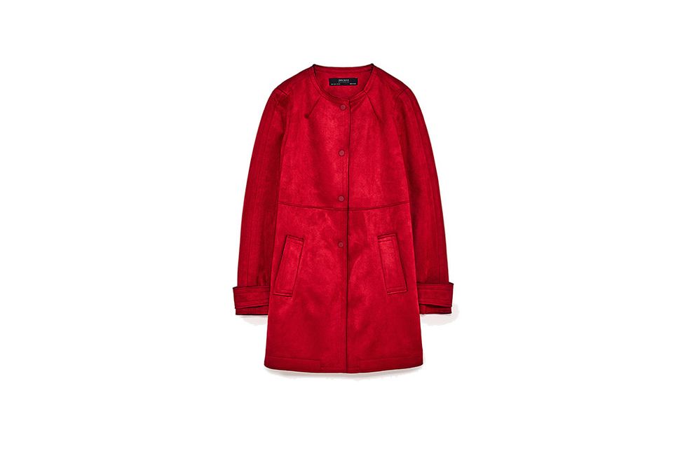 Clothing, Red, Outerwear, Sleeve, Coat, Jacket, Trench coat, Robe, Overcoat, Magenta, 