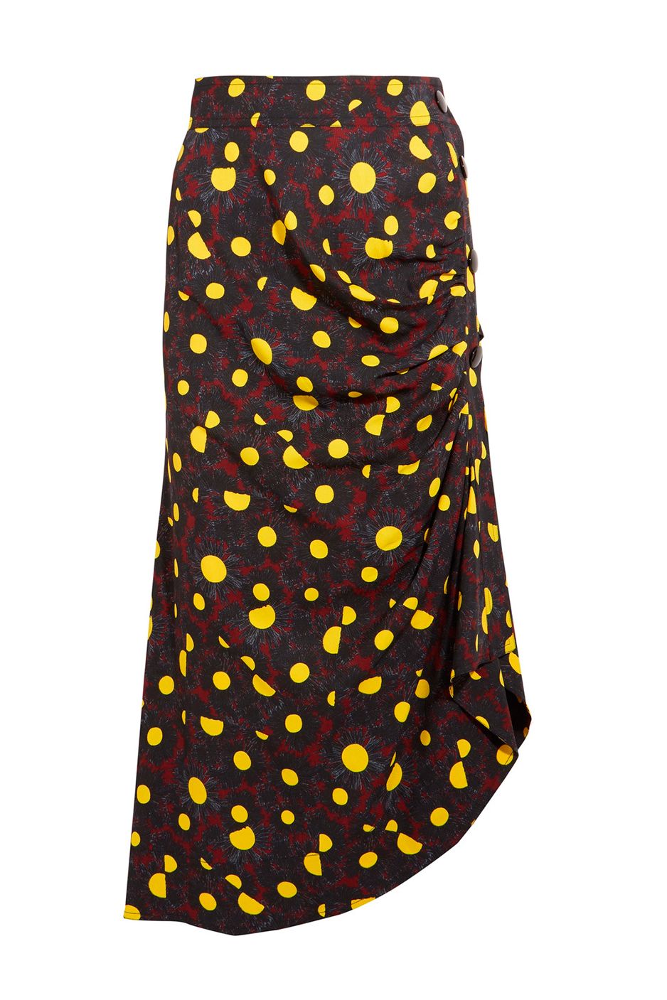 Clothing, Yellow, Polka dot, Pattern, Product, Design, Dress, Day dress, Trousers, 