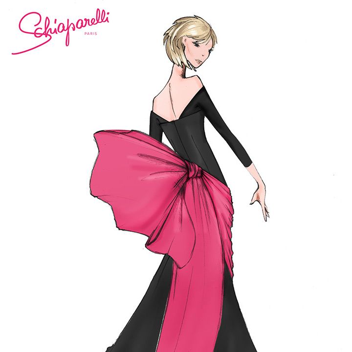 Sleeve, Shoulder, Pink, Formal wear, Magenta, Style, Waist, Gown, Costume design, Fashion illustration, 