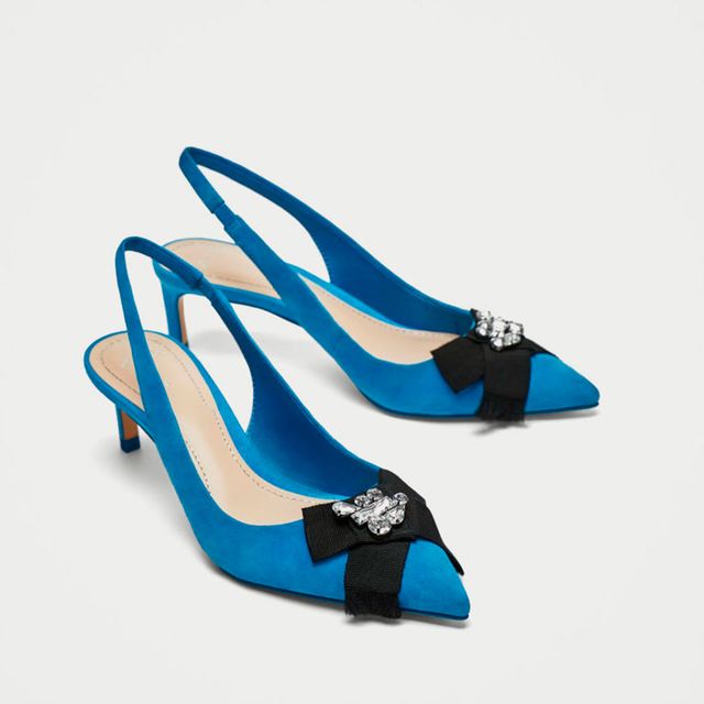 Footwear, Blue, Slingback, Shoe, Turquoise, Cobalt blue, High heels, Electric blue, Basic pump, Fashion accessory, 