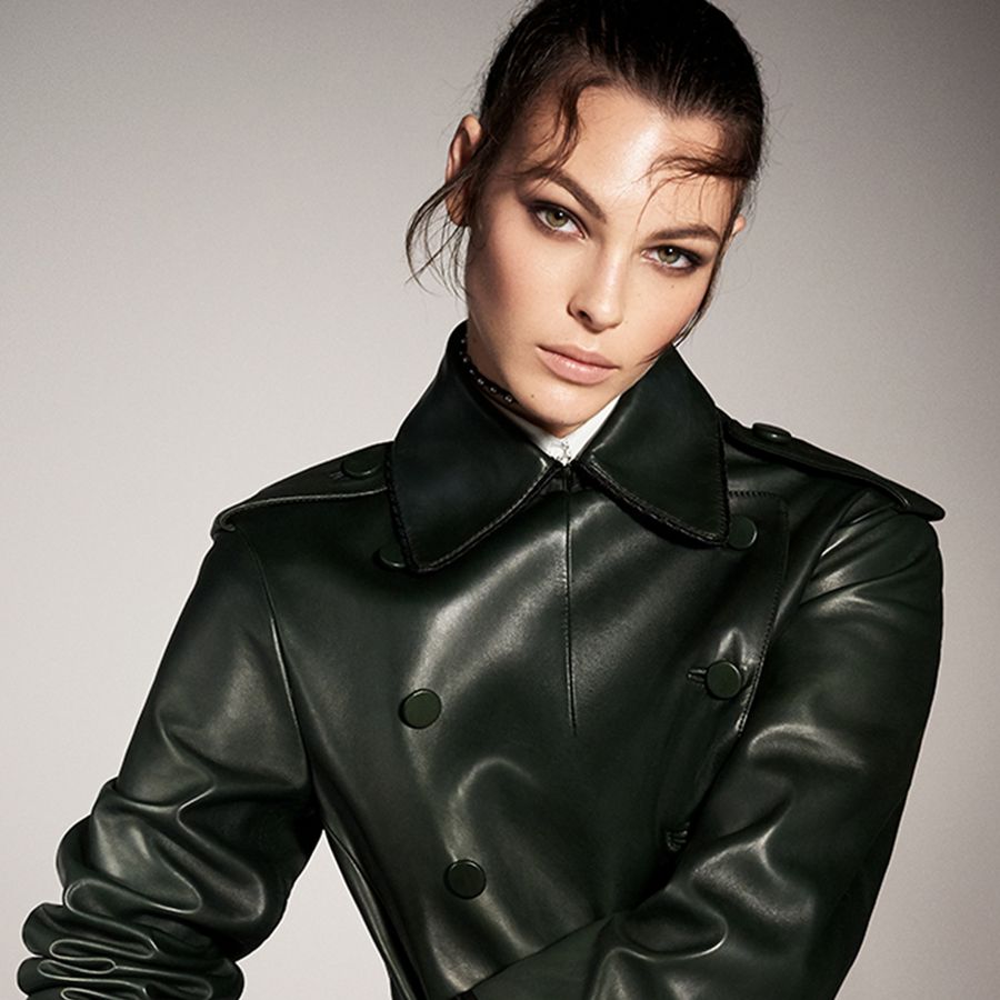 Clothing, Leather, Fashion model, Outerwear, Jacket, Coat, Fashion, Leather jacket, Collar, Trench coat, 