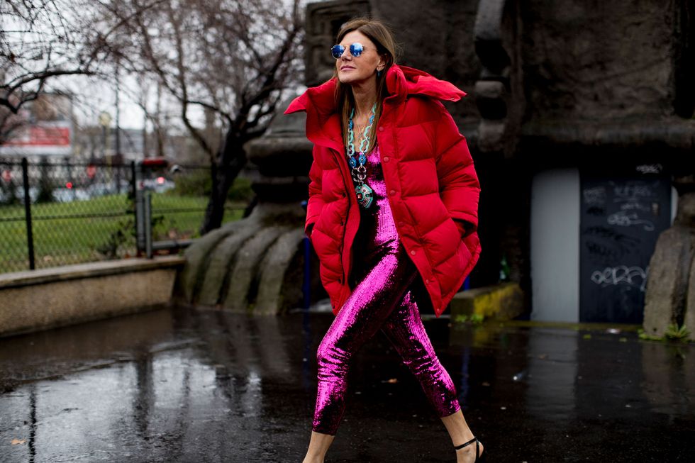 Pink, Clothing, Street fashion, Red, Fashion, Magenta, Fur, Outerwear, Textile, Photography, 
