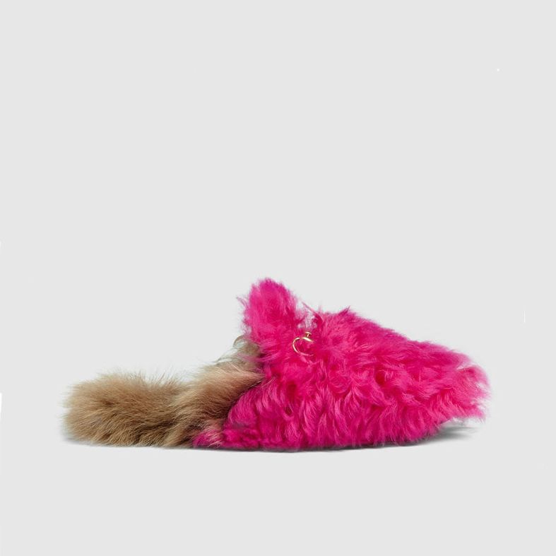Pink, Fur, Footwear, Shoe, Magenta, Slipper, 