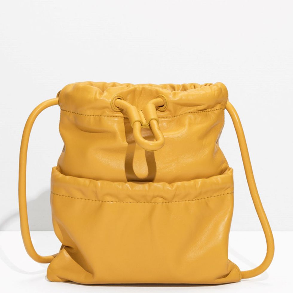 Bag, Handbag, Yellow, Shoulder bag, Tan, Fashion accessory, Leather, Beige, Satchel, Luggage and bags, 