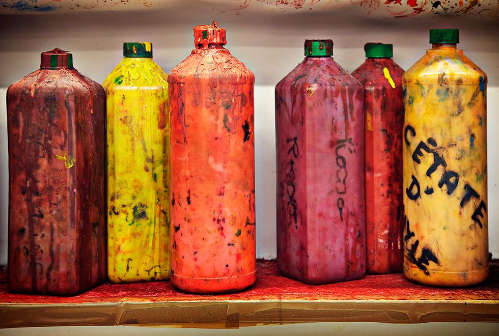 Yellow, Bottle, Red, Colorfulness, Amber, Orange, Cylinder, Artifact, Still life photography, Flask, 