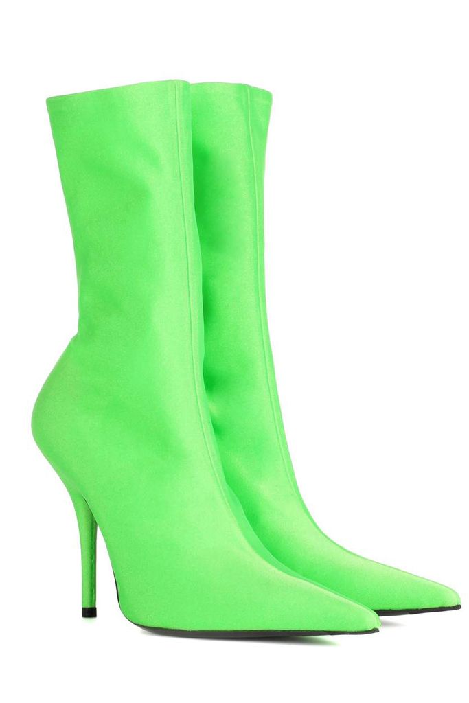 Footwear, Green, Boot, High heels, Shoe, Yellow, Rain boot, Leather, Suede, 