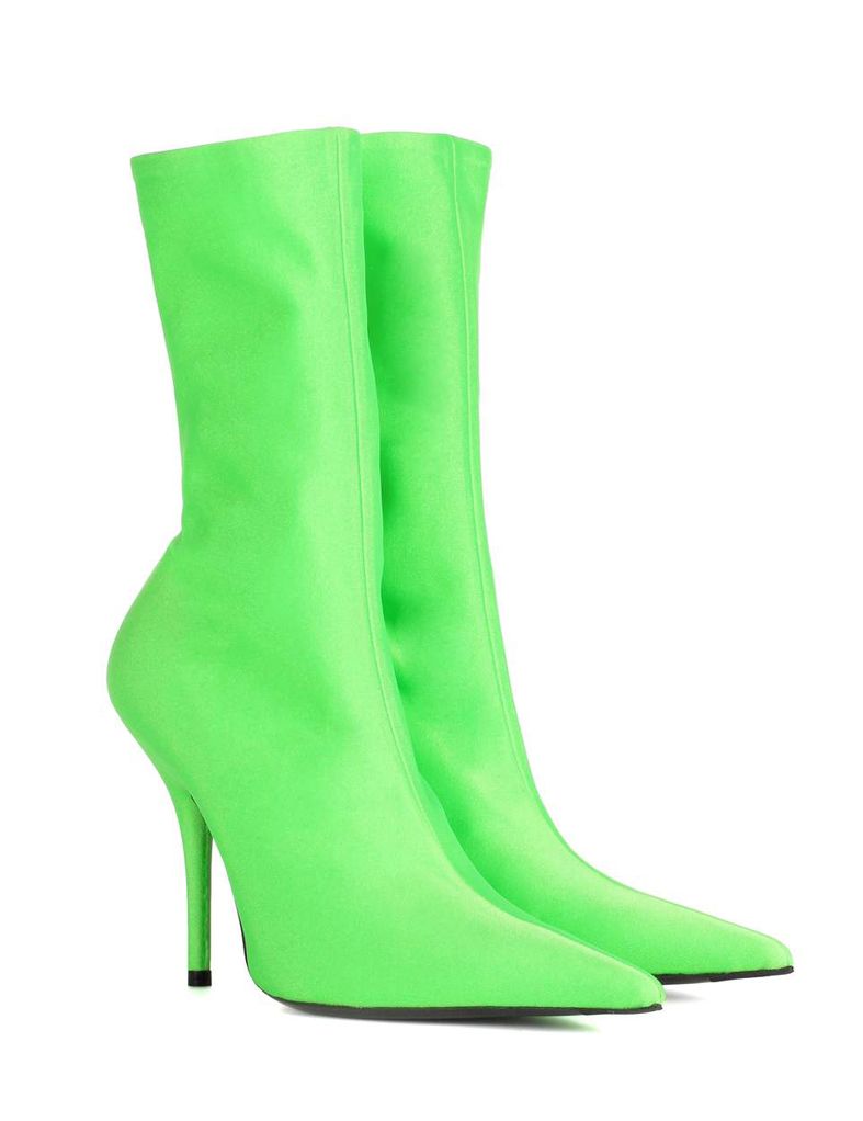 Footwear, Green, Boot, High heels, Shoe, Yellow, Rain boot, Leather, Suede, 